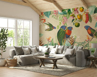 Adventure-packed tropical wall mural for cozy rooms.

