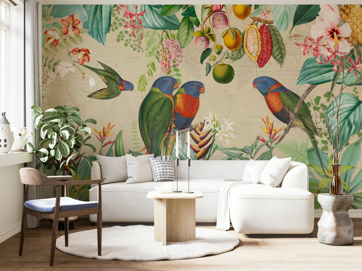 Expedition-inspired tropical mural for bold interiors.

