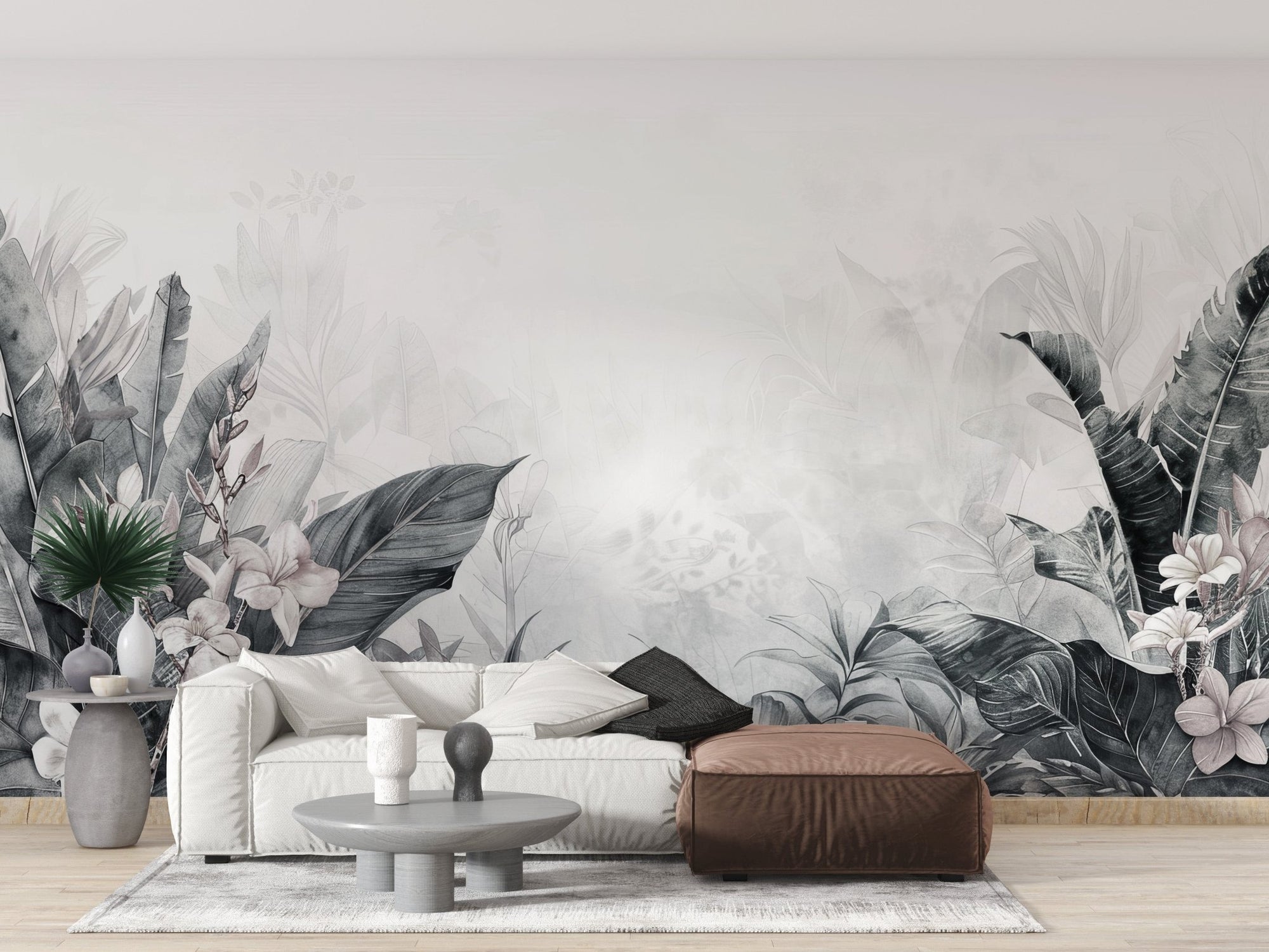 Vintage tropical forest leaves wallpaper
A389