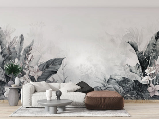Vintage tropical forest leaves wallpaper
A389