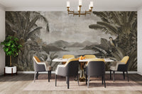Aged tropical botanical wall covering B718
