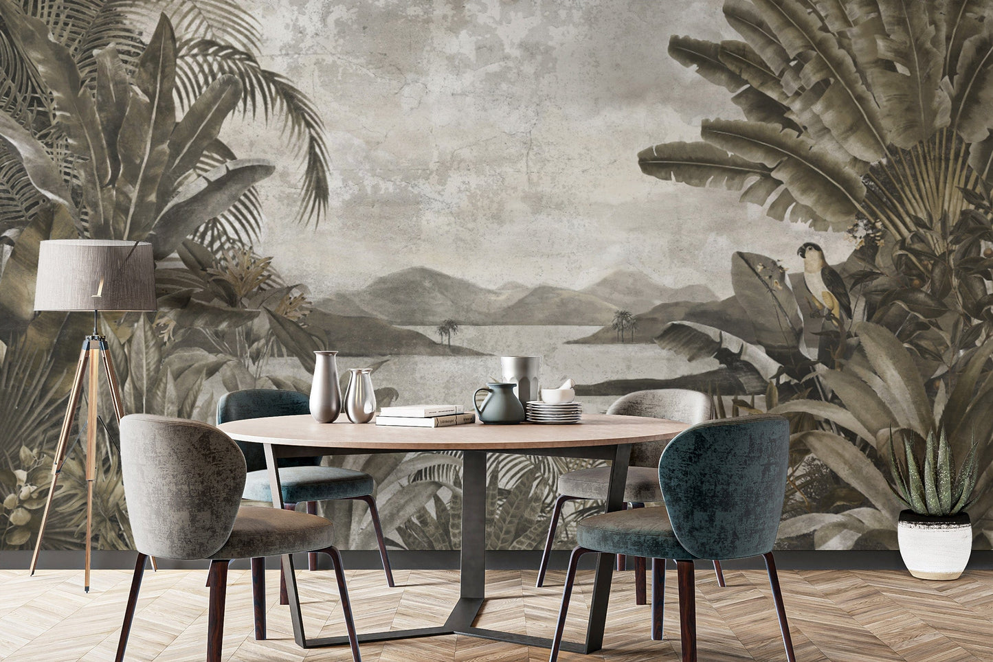 Exotic landscape wallpaper with mountains
