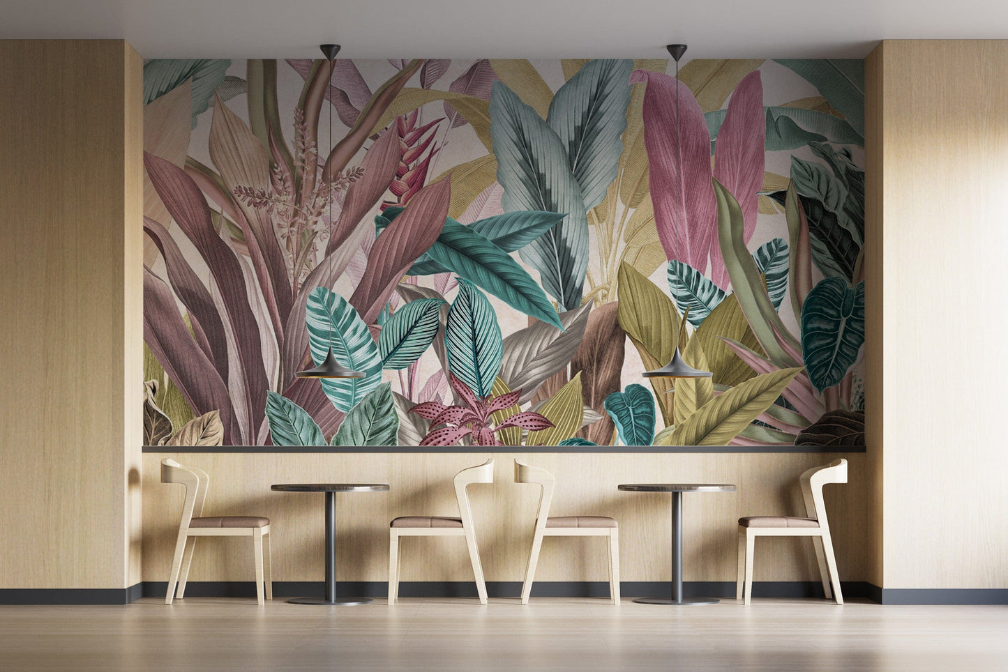 Classic vintage tropical foliage wallpaper
