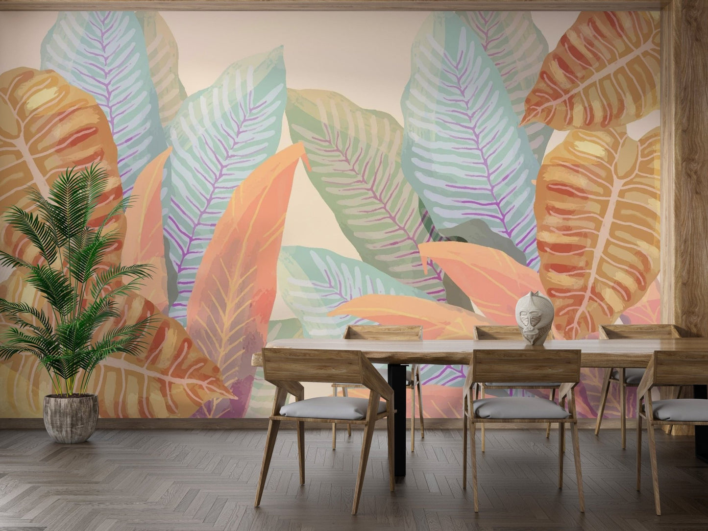 Vintage Tropical Leaves Wallpaper Murals - Giffywalls