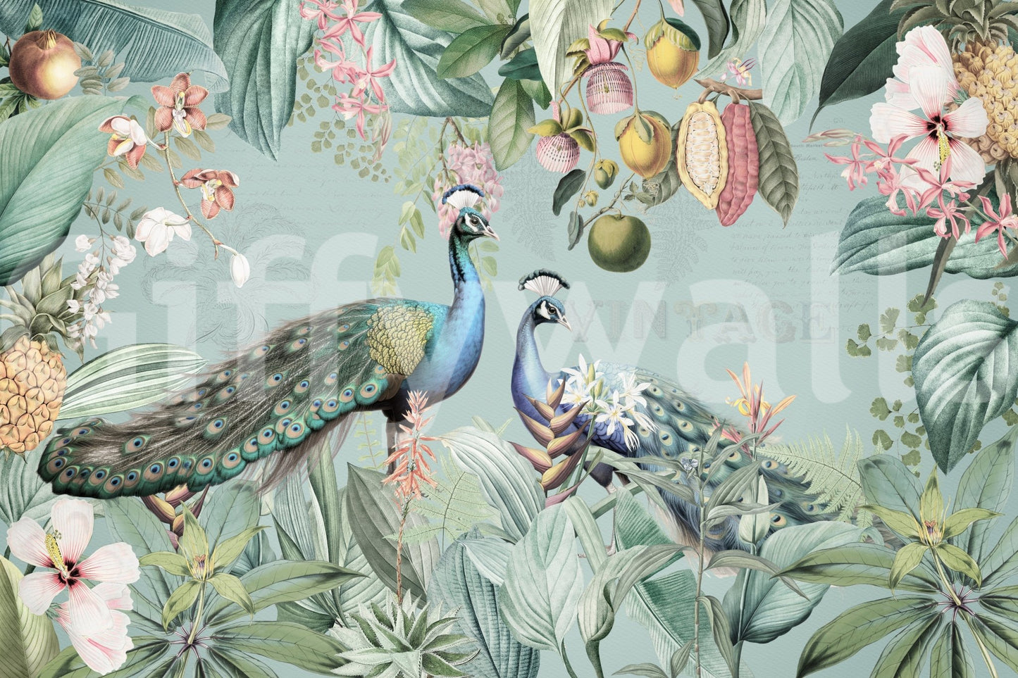 Vintage Tropical Paradise Wall Mural