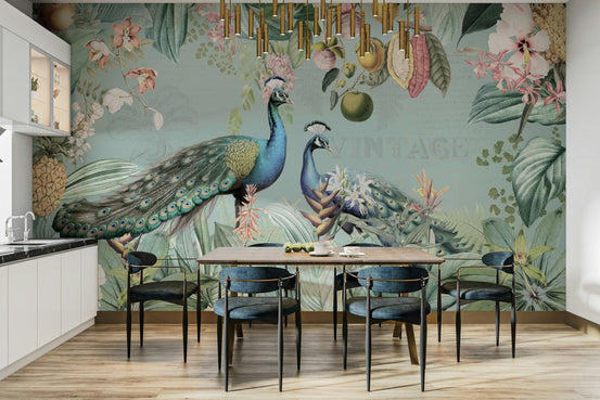 Vintage tropical paradise mural, GD1173
