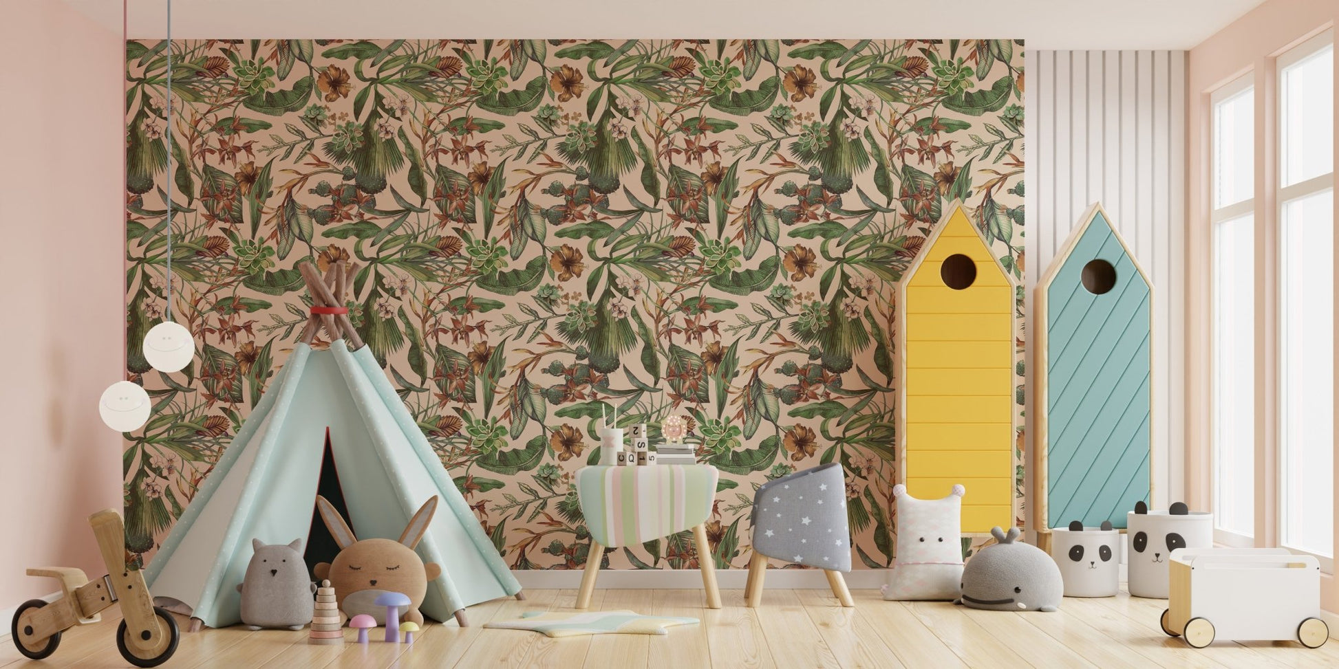 Timeless tropical seamless wallpaper look