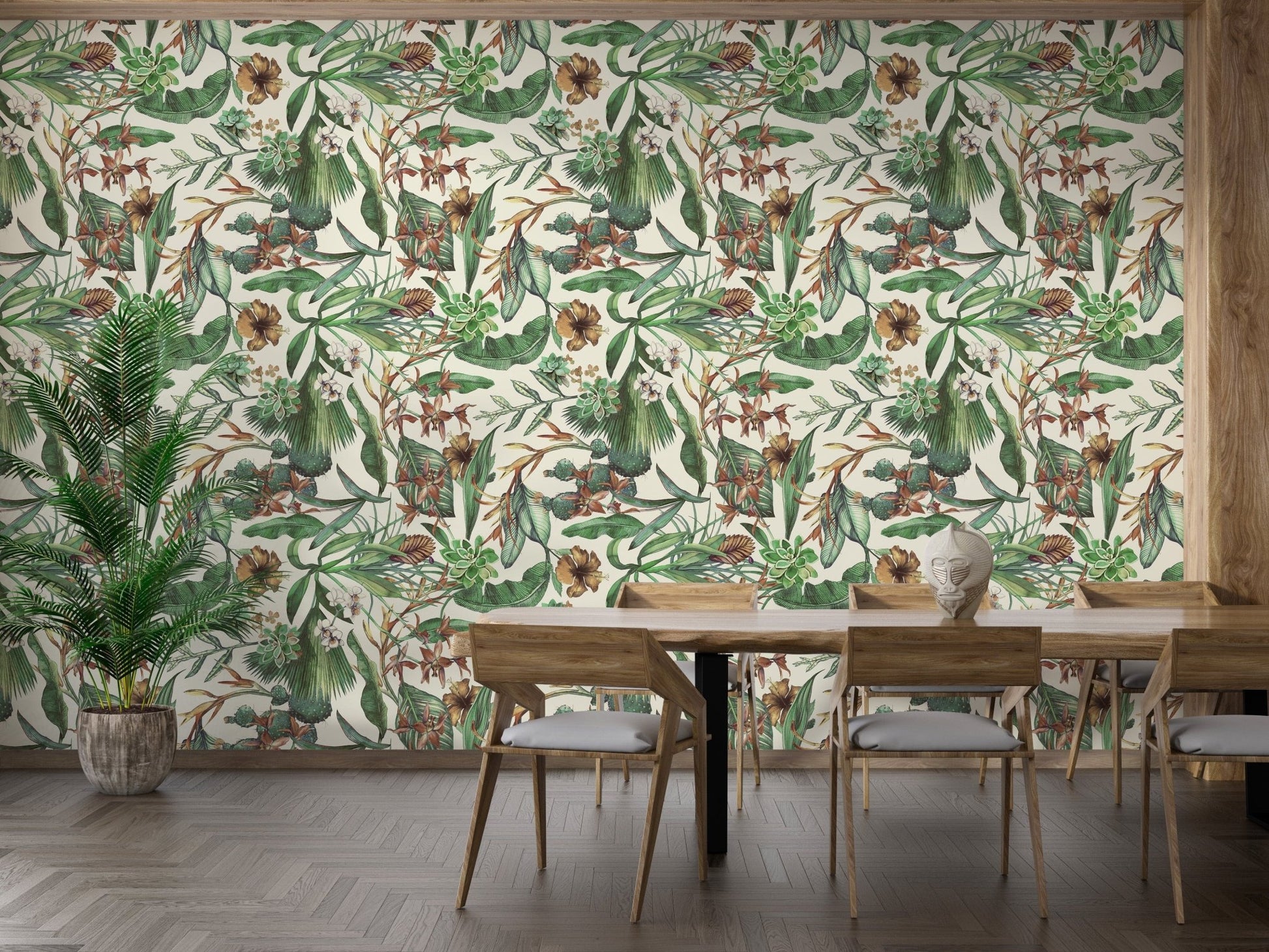 Vintage tropical seamless wallpaper art