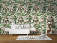 Seamless vintage tropical wall aesthetics
