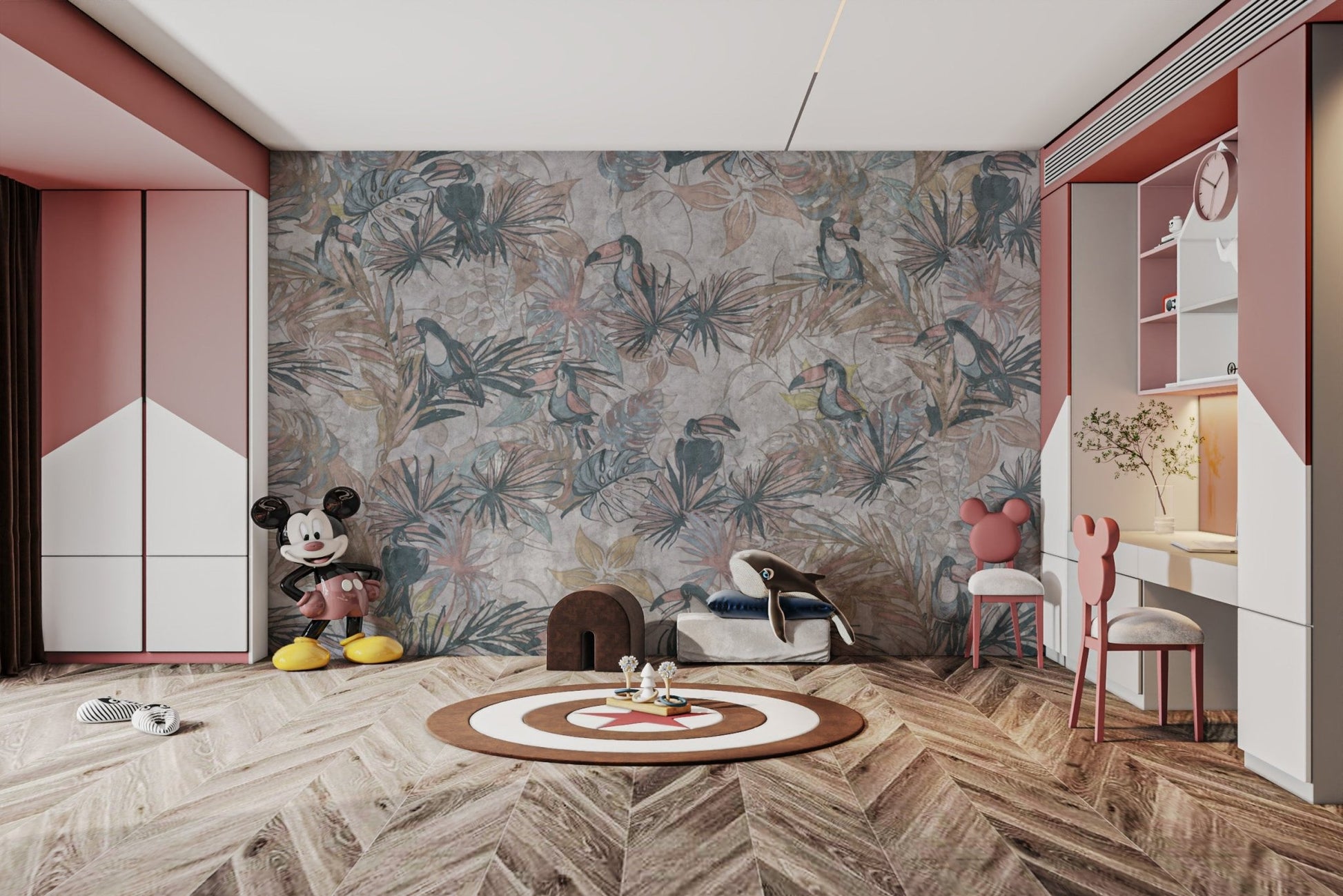 Nature-inspired toucan wall mural
