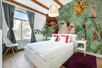 Tropical voyage wallpaper with vintage map elements

