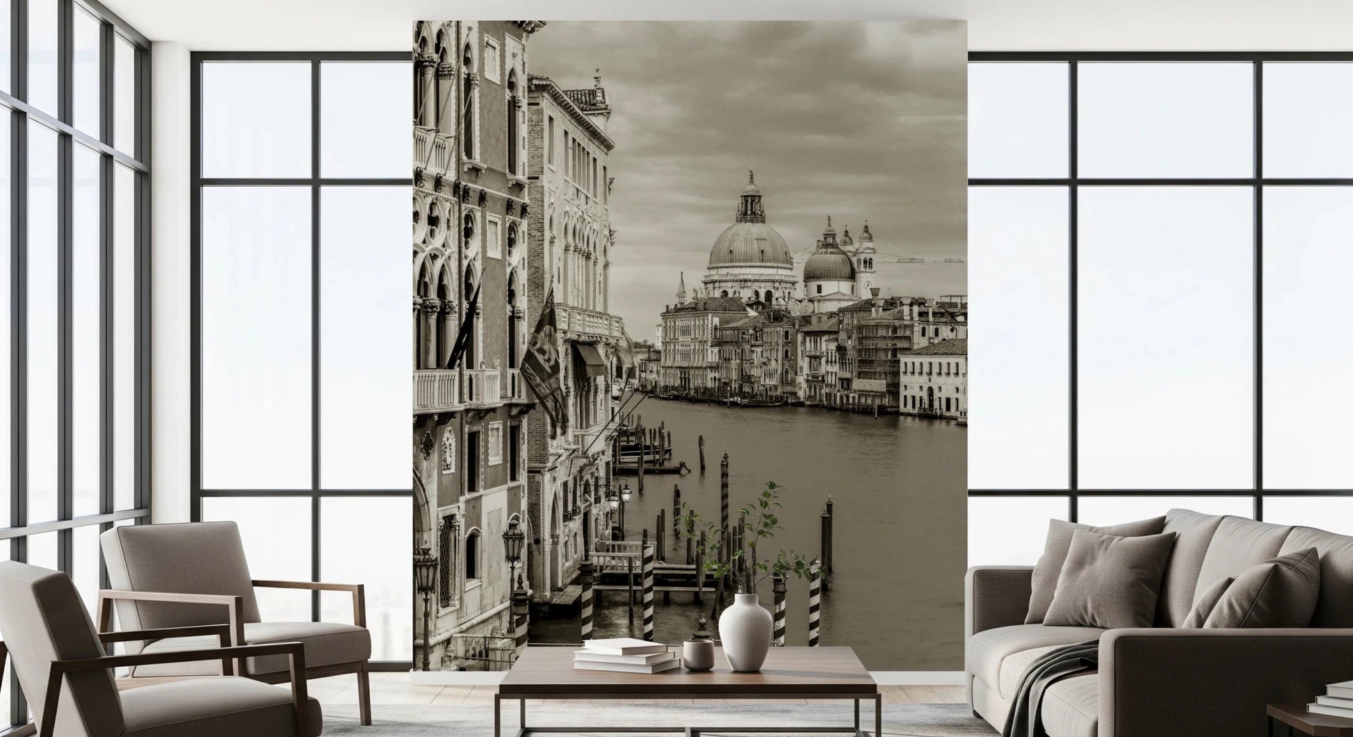 Venice View Wall Mural in muted tones and classic cityscape, GD8754