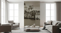 Vintage Venice View Wall Mural with sepia canal architecture, GD8754