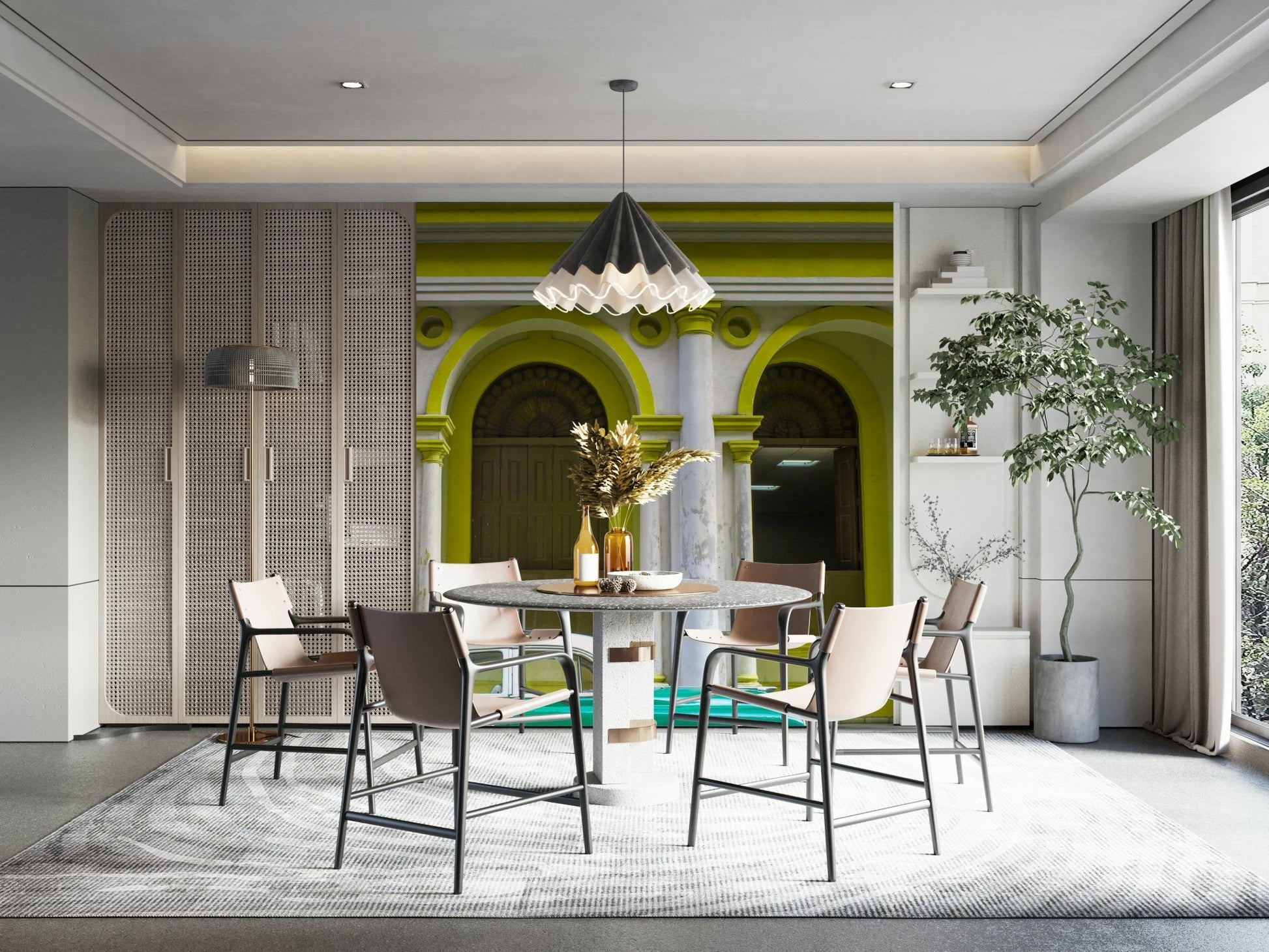 Ideal for a living room, dining room, or bedroom.

