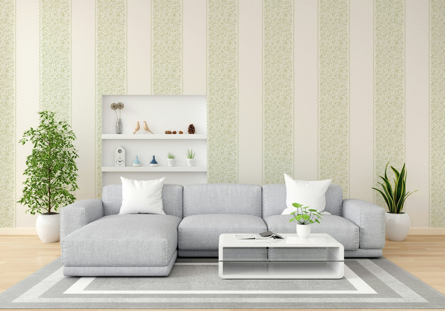 Vintage Vine Stripes Wall Mural