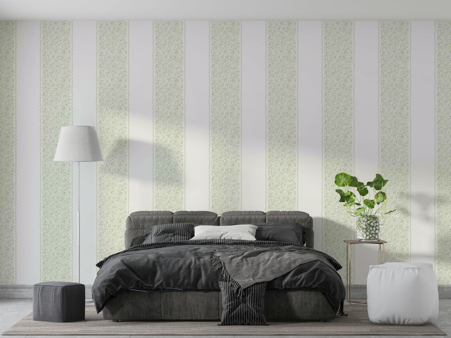Vintage Vine Stripes Wall Mural