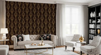 Vintage Vine Wallpaper framing a white sofa in a calm sunlit lounge