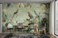 Classic jungle scenery tropical wall mural.

