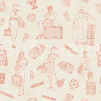 Vintage travel sketches wallpaper, a wamble of bags.