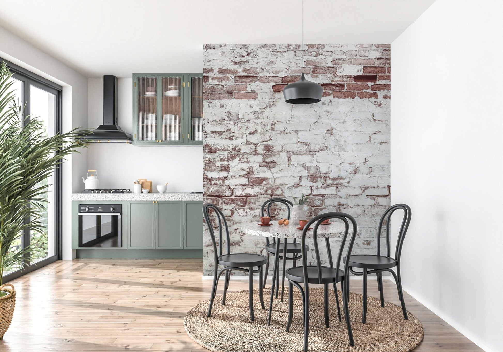 Exposed brick pattern of the Vintage Washed Brick wall mural texture., GD6099