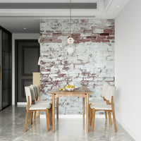 Detail shot of the subtle paint on the Vintage Washed Brick wall covering., GD6099