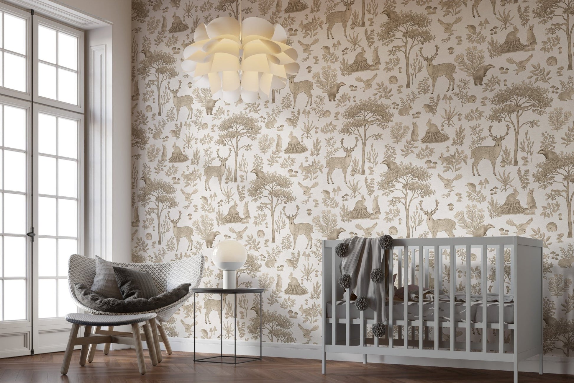 Timeless wildlife wallpaper with trees
