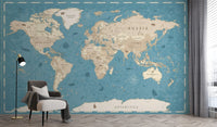 Vintage World Map Wallpaper Mural - Giffywalls Map-15