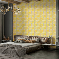 Vintage-inspired wallpaper with yellow flowers GD835

