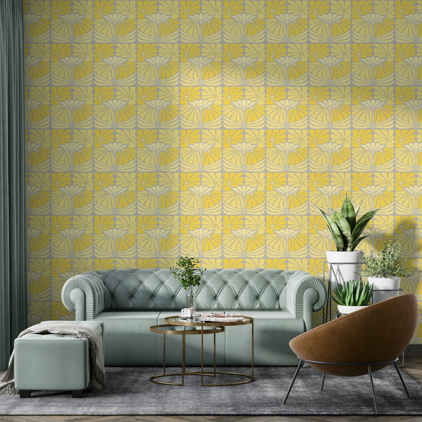 Yellow floral mural for cozy interiors
 GD835
