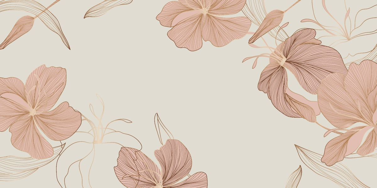 Hibiscus Flower Peach Wallpaper Mural in your room — zoomed