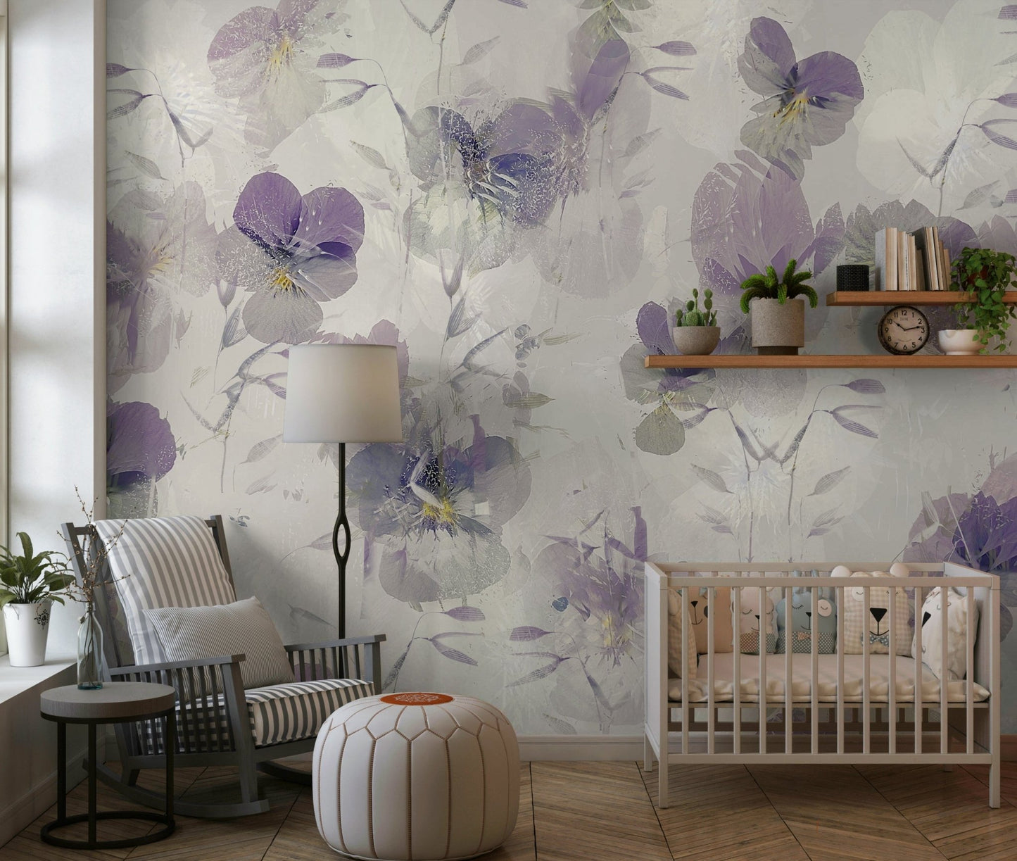 An artistic nature inspired mural for home decor.

