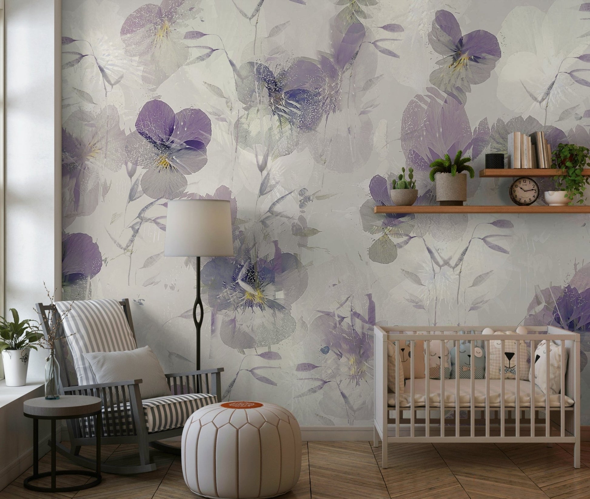 An artistic nature inspired mural for home decor.

