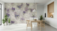 A contemplative floral pattern wallpaper mural for a feature wall.

