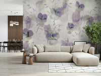 A classic soft floral wallpaper for walls.

