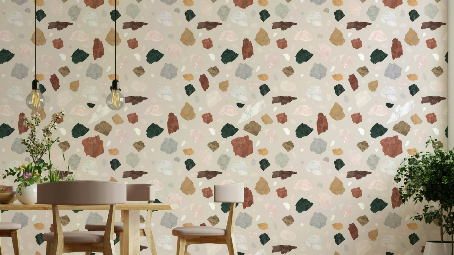 Sophisticated wallpaper with anatomy and design motifs

