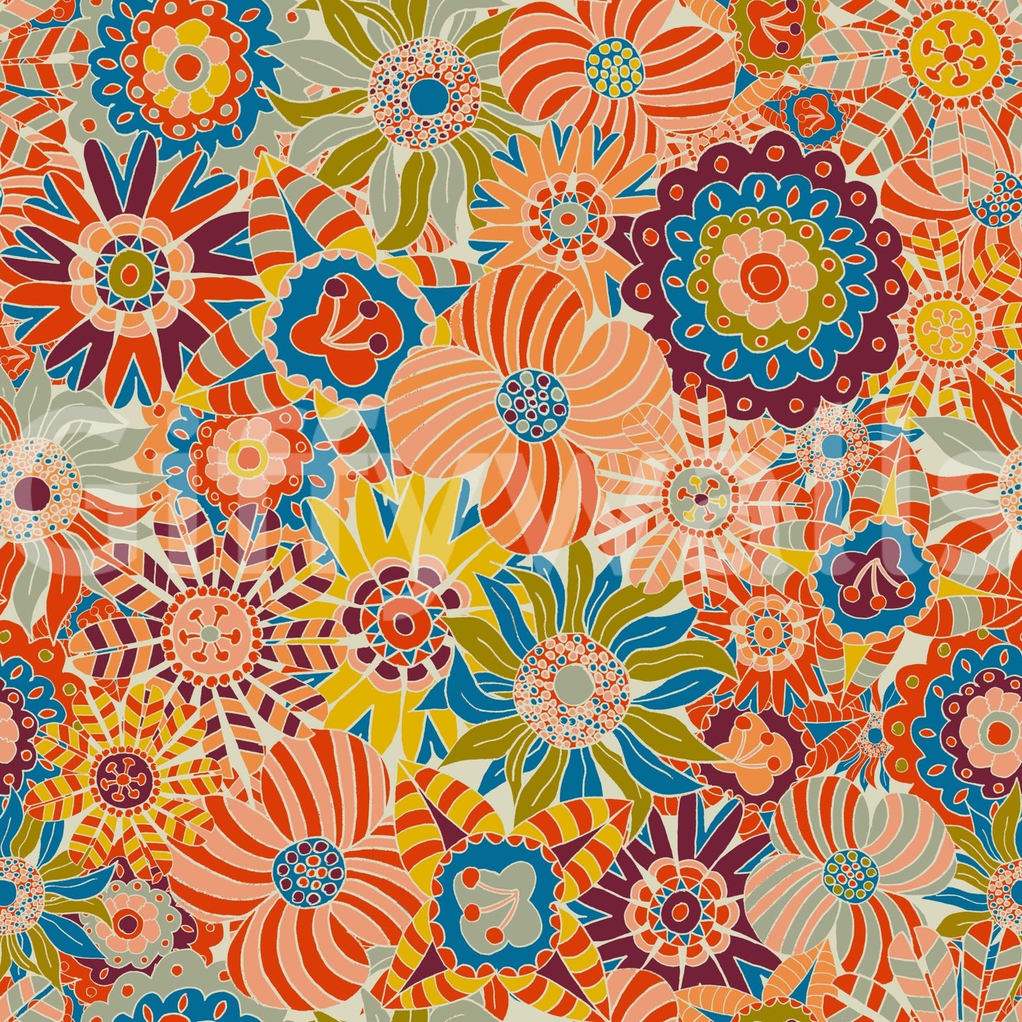 Unique floral wallpaper with a creative twist.

