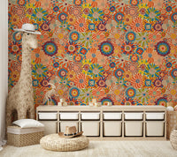 Scandi floral mural for an accent wall.

