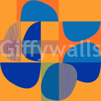 Dynamic abstract shapes across the entire Vivid Geometry Wall Mural pattern.
