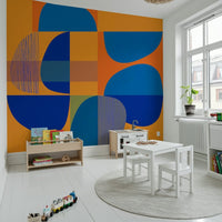 Sharp geometric lines detail in the beautiful Vivid Geometry Wall Mural print.