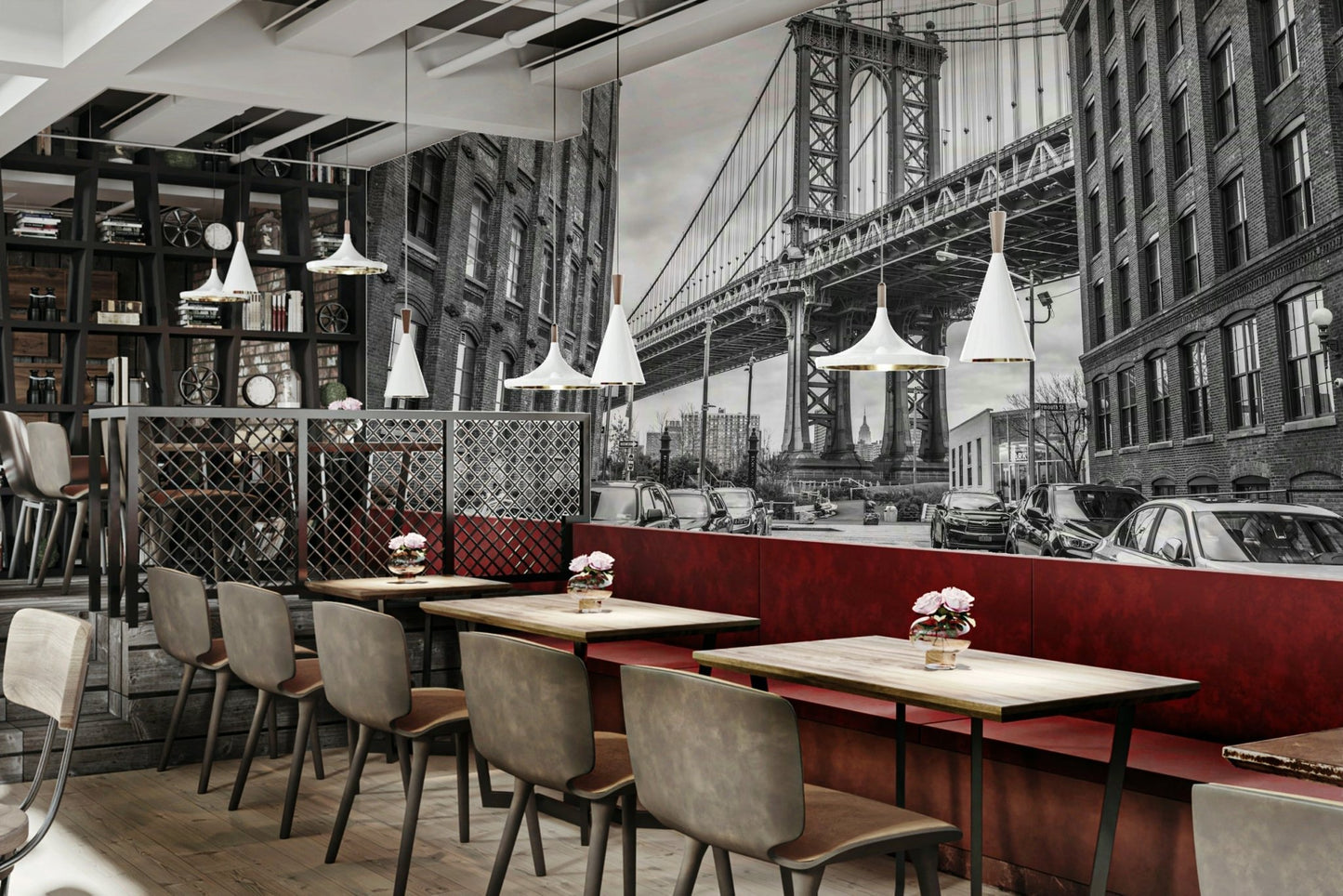 The composition is centered on the bridge, creating a sense of grandeur.

