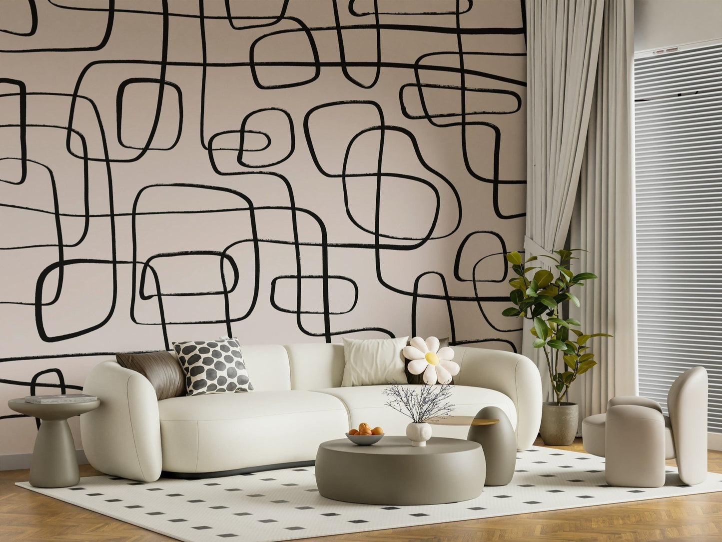 Wandering Lines Wall Mural -2372010