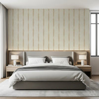 Beige wallpaper with distressed stripe texture for living room, GD9616