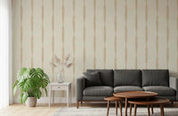 Warm beige distressed stripe wallpaper on creamy white background, GD9616