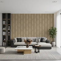 Worn, hand-painted edges give Warm Beige Distressed Stripes on Khaki wallpaper its soft character.GD9617