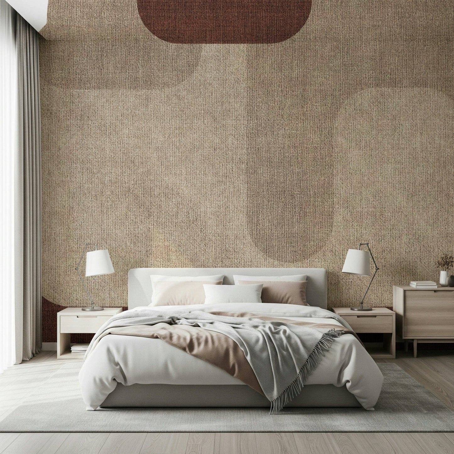 Textile pattern Warm Curves Design, modern wall art.