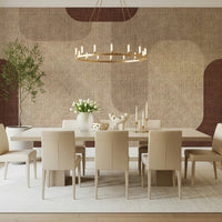 Cozy Warm Curves Design, beige and brown wall covering.