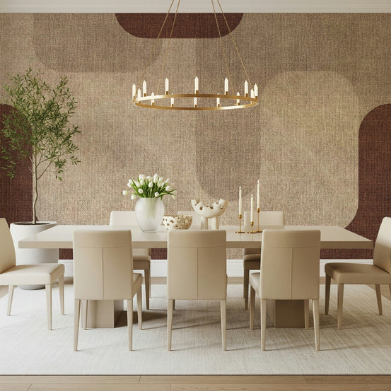 Cozy Warm Curves Design, beige and brown wall covering., GD7078