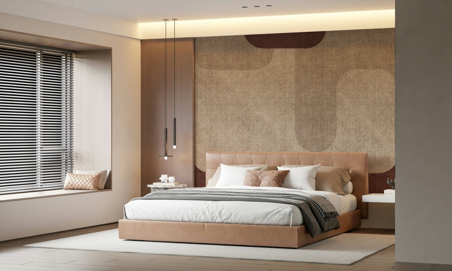 Brown neutral Warm Curves Design wallpaper for walls.