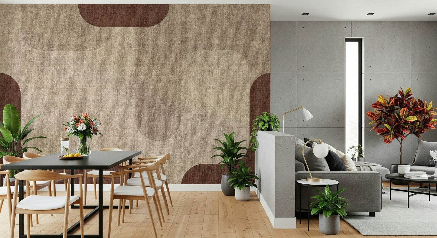 Earth tone Warm Curves Design, contemporary wallpaper.