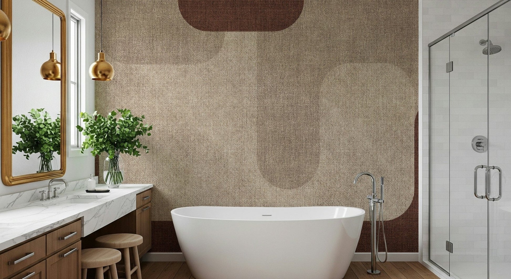 Stylish Warm Curves Design wallpaper, interlocking curves.